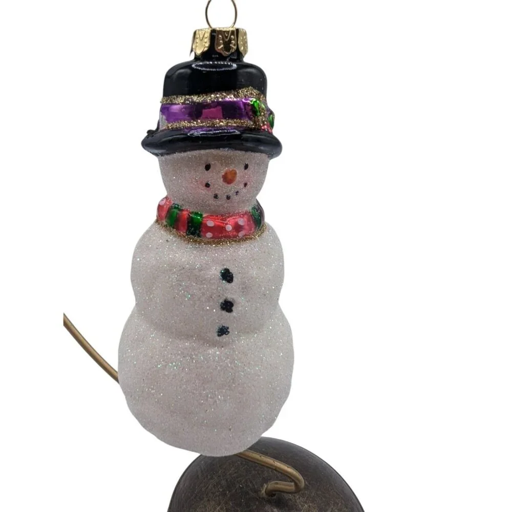 Margaret Cobane Original Designs Snowman Glass Ornament